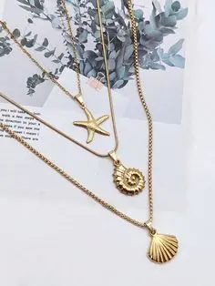 Collier Coquille en spirale, Collier Coquille Saint-JacquesCollier Étoile de mer